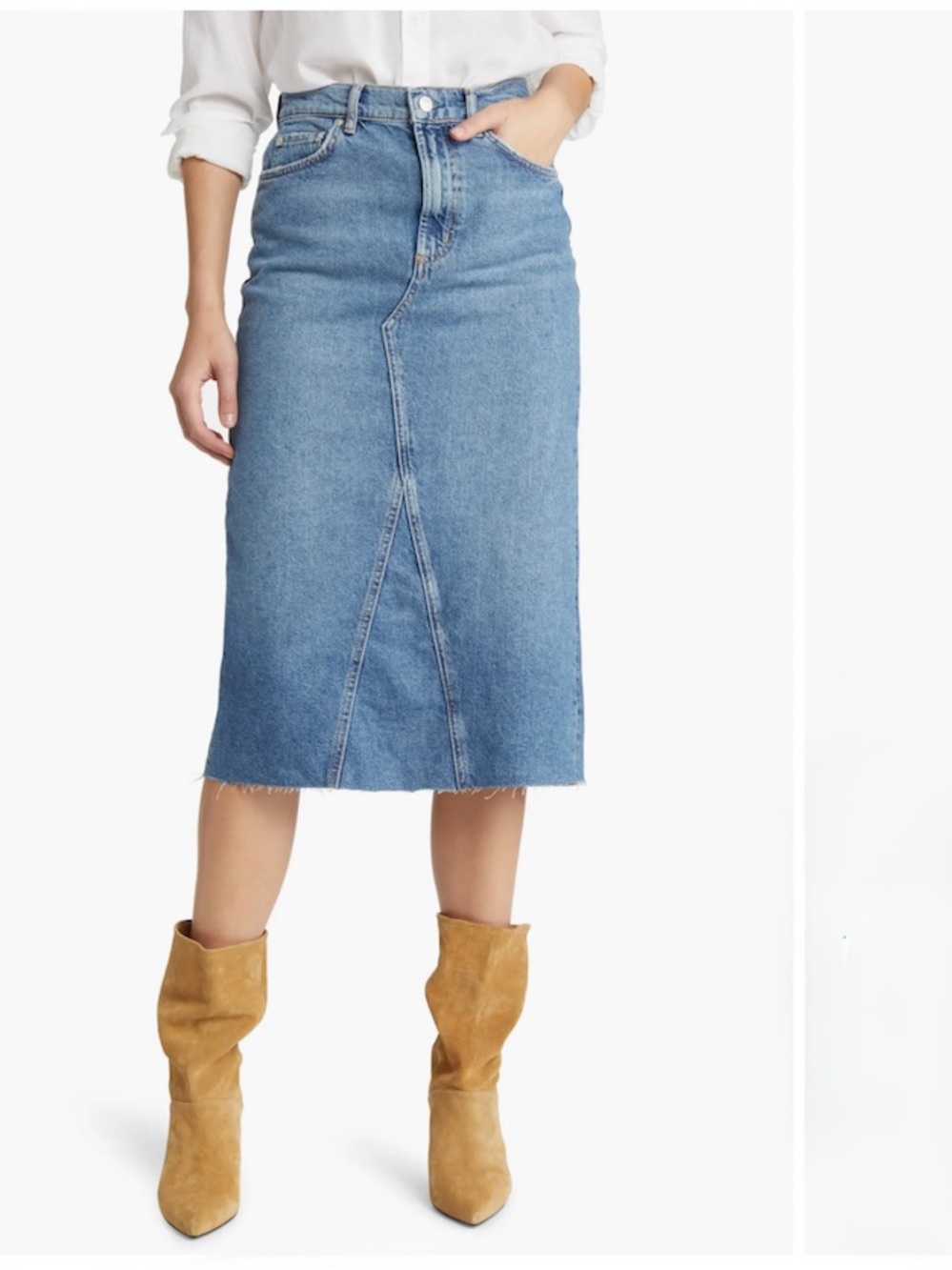 RAILS The Highland Nonstretch Denim
Midi Skirt
Rails Women’s Denim Blue Sz 30